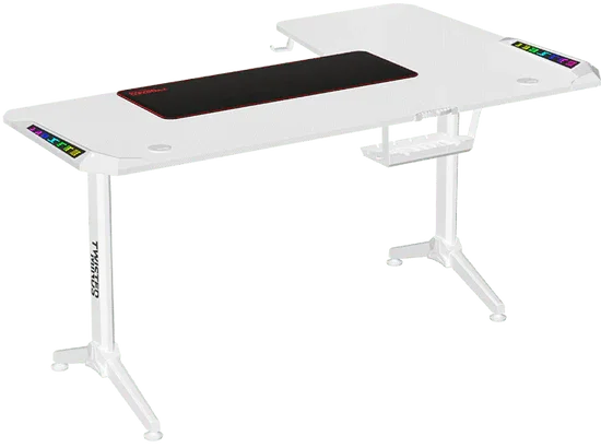 Twisted Minds Warrior L-Shaped RGB Gaming Desk (Left) White (160*100*75cm) - Tashqila Twisted Minds Warrior L-Shaped RGB Gaming Desk (Left) White (160*100*75cm) - Tashqila